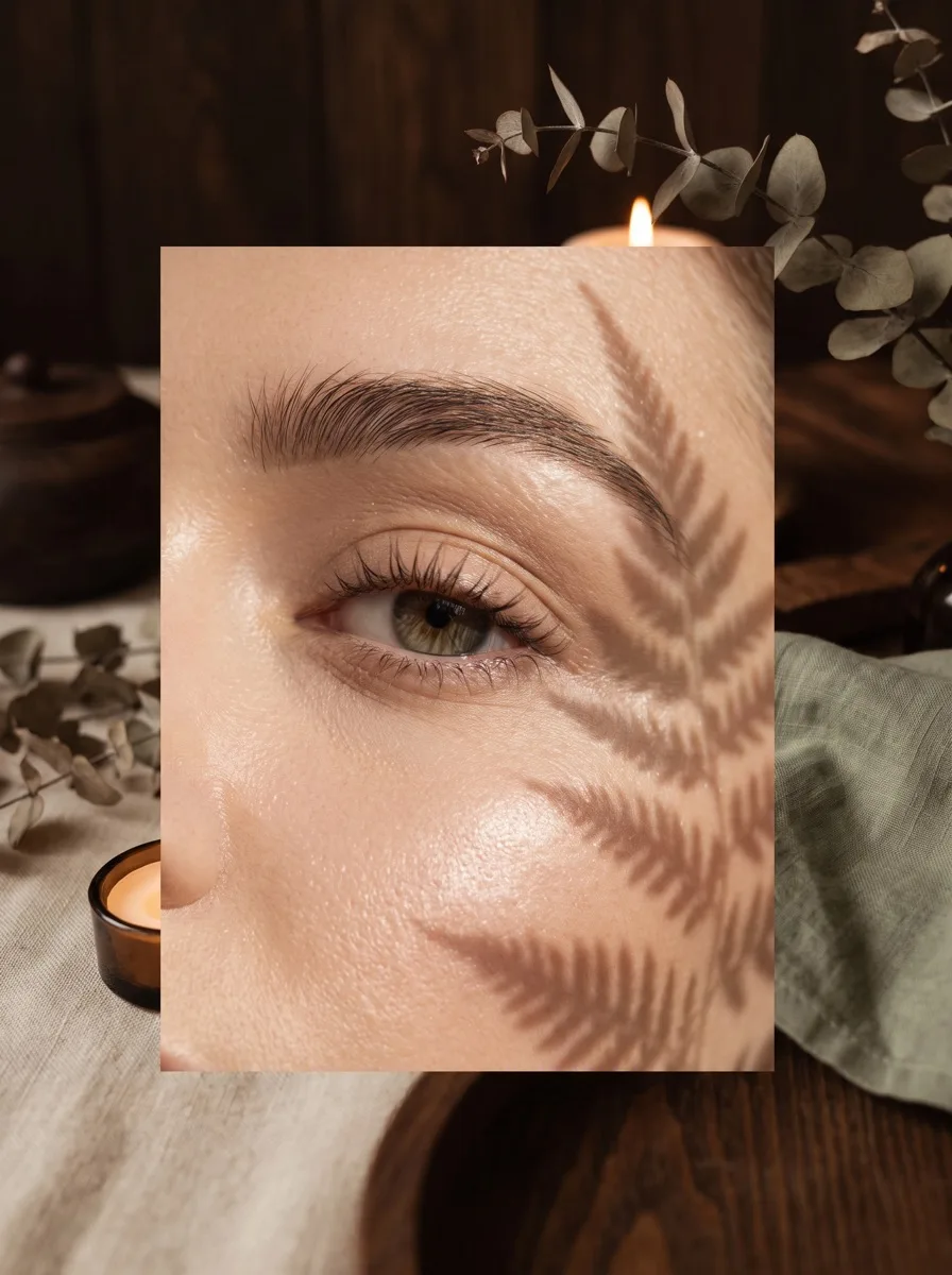Close-up of a beautifully groomed eyebrow and eye